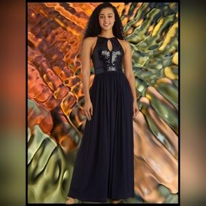 Morgan & Co. Black Sequin Gown